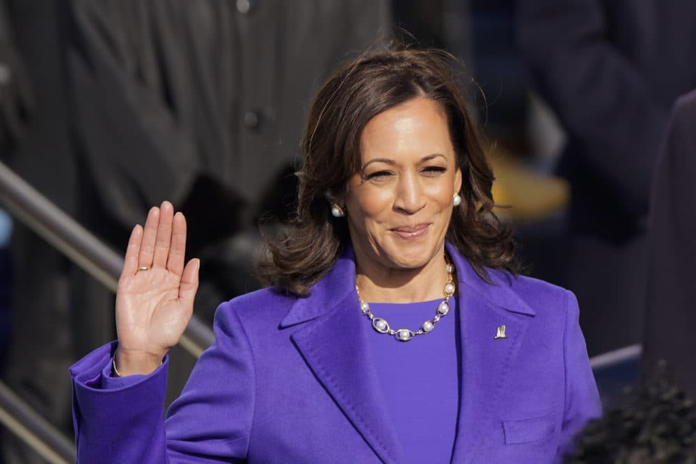 Kamala Harris is sworn in as vice president by Supreme Court Justice Sonia Sotomayor as her husband Doug Emhoff holds the Bible during the 59th Presidential Inauguration at the U.S. Capitol in Washington, Wednesday, Jan. 20, 2021. (AP Photo/Andrew Harnik)